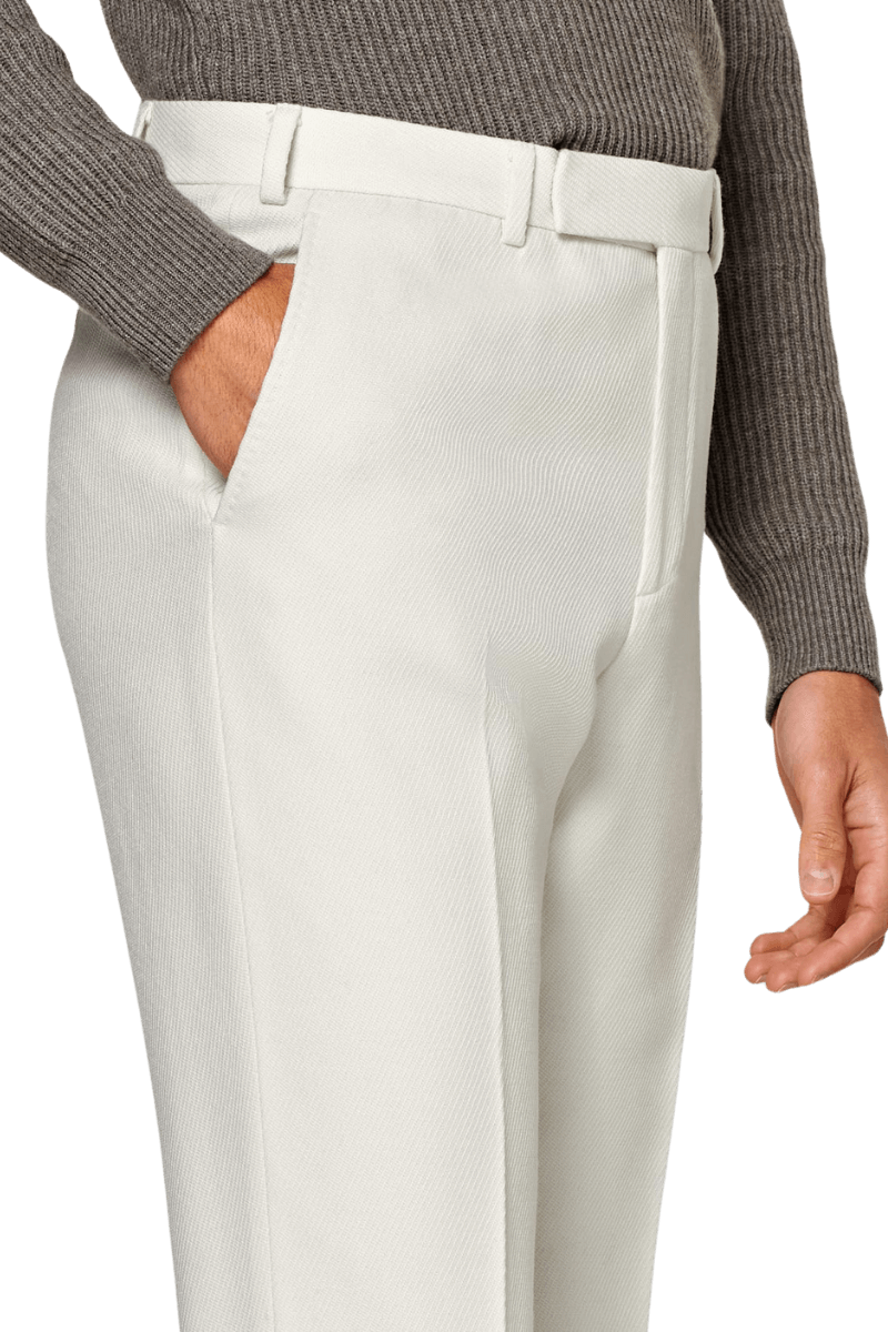 White Modern Fit Wool Double Breasted Suit