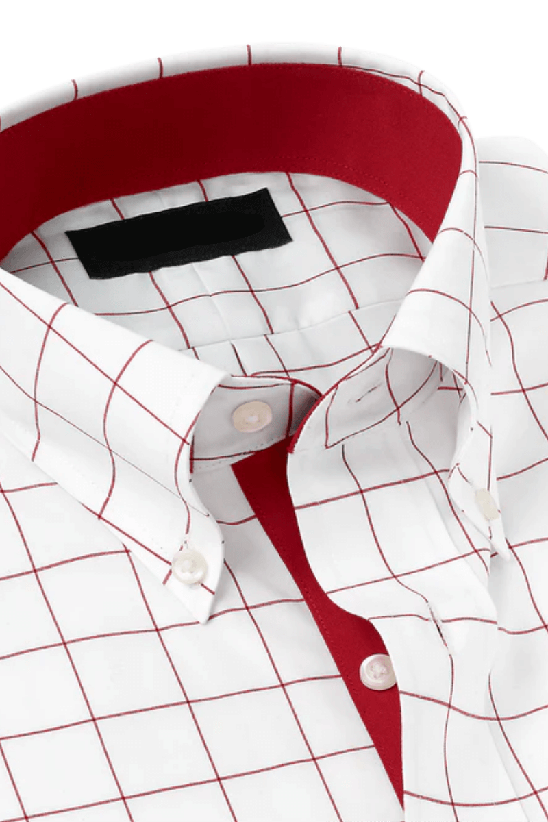 Camisa informal de algodón con paneles de ventana, color blanco, que no necesita planchado