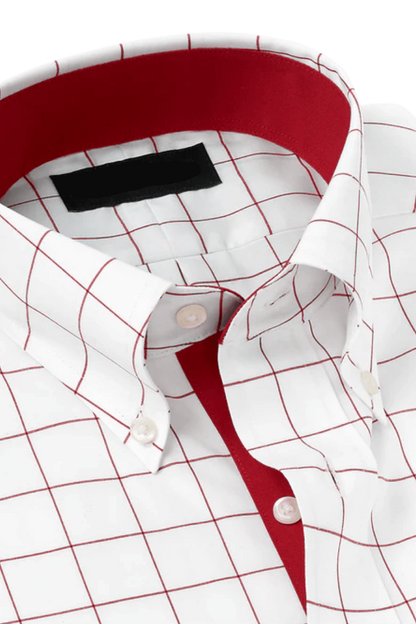 Camisa informal de algodón con paneles de ventana, color blanco, que no necesita planchado