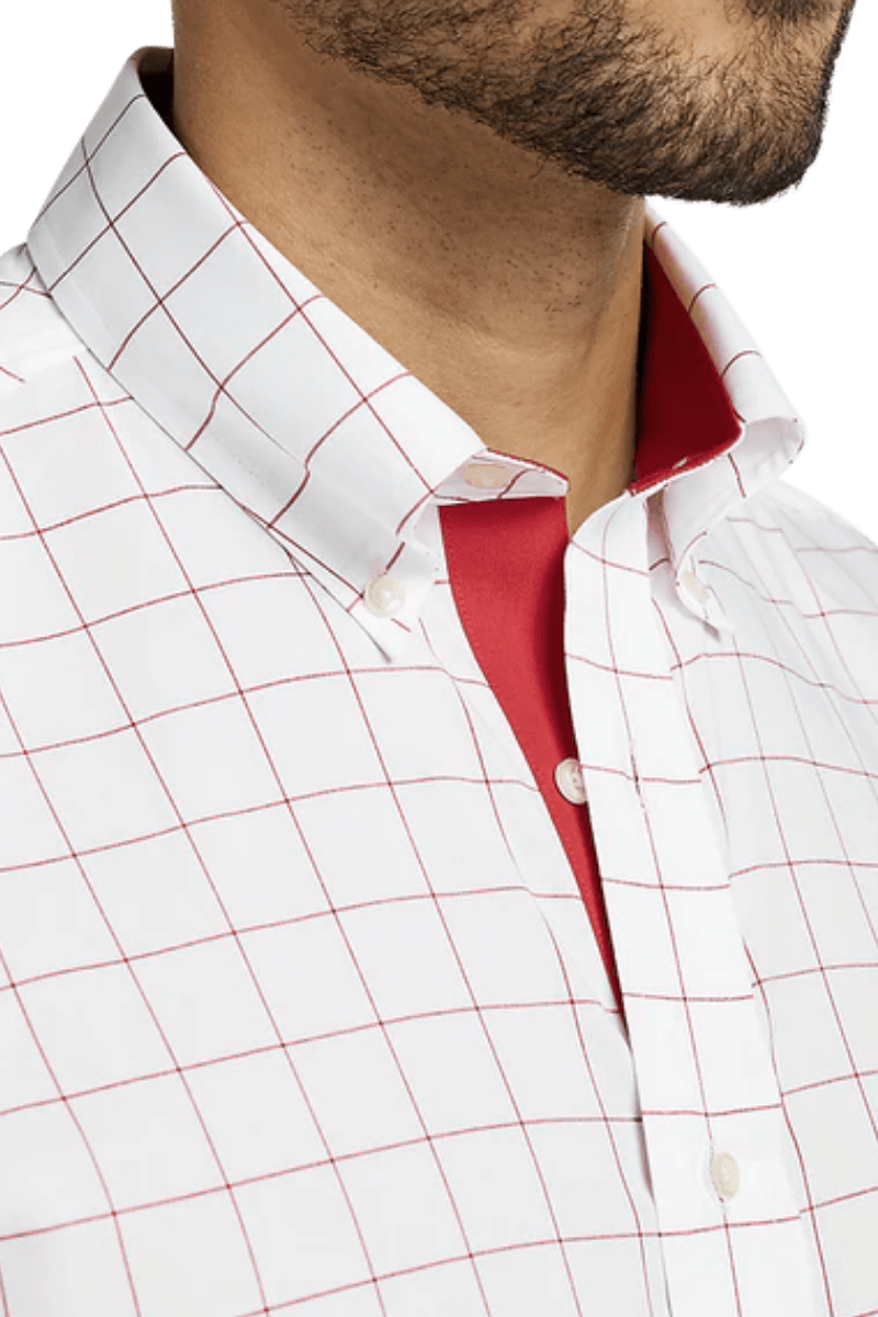 Camisa informal de algodón con paneles de ventana, color blanco, que no necesita planchado