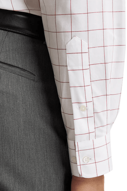 Camisa informal de algodón con paneles de ventana, color blanco, que no necesita planchado