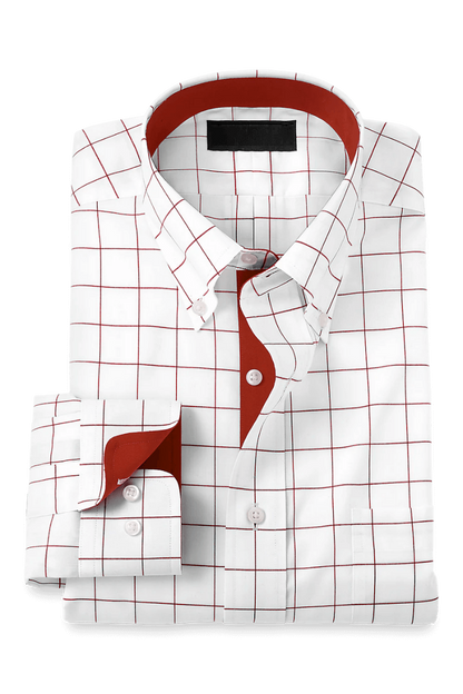 Camisa informal de algodón con paneles de ventana, color blanco, que no necesita planchado