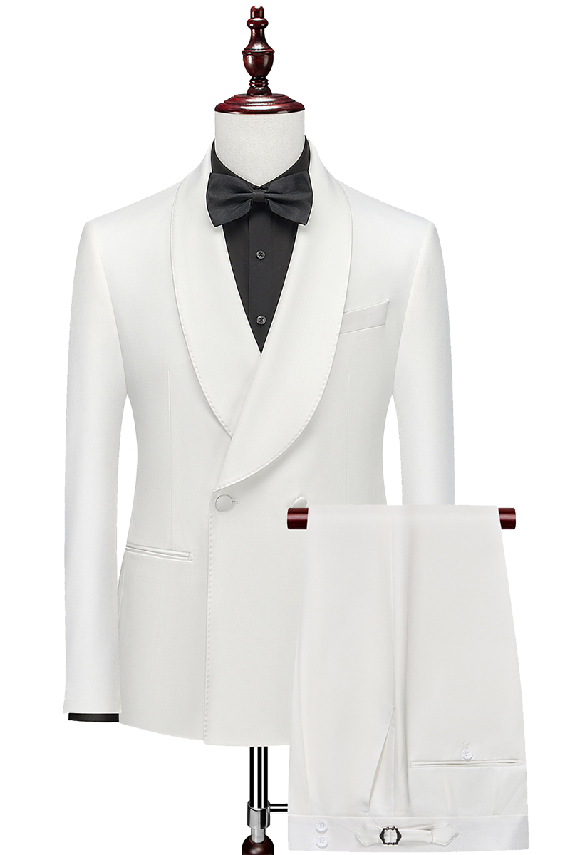 White Wool 2-Button Stretch Performance Suit