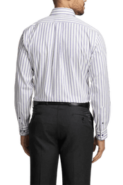 White & Blue Stretch Non-Iron Stripe Formal Shirt