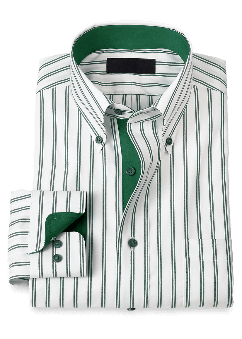 White-and-Green-Stretch-Non-Iron-Stripe-Formal-Shirt.png