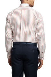 White & Orange Stretch Non-Iron Stripe Formal Shirt