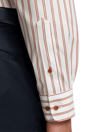 White & Orange Stretch Non-Iron Stripe Formal Shirt