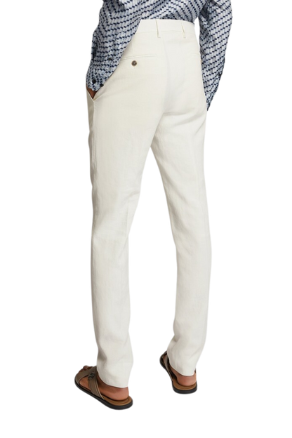 Weißer, zweiteiliger, zweireihiger Anzug in normaler Passform 