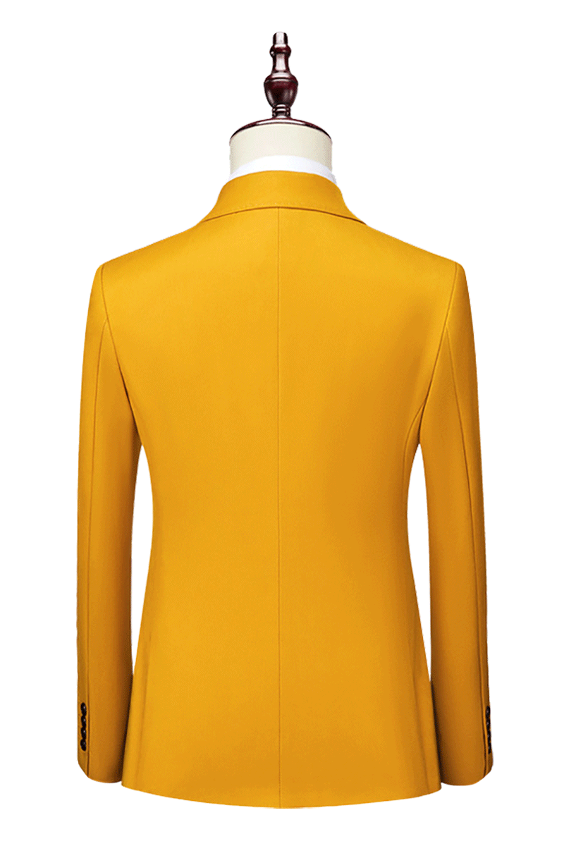 Yellow 2-Button Flexible Waistband Modern Fit Suit