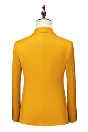 Yellow 2-Button Flexible Waistband Modern Fit Suit