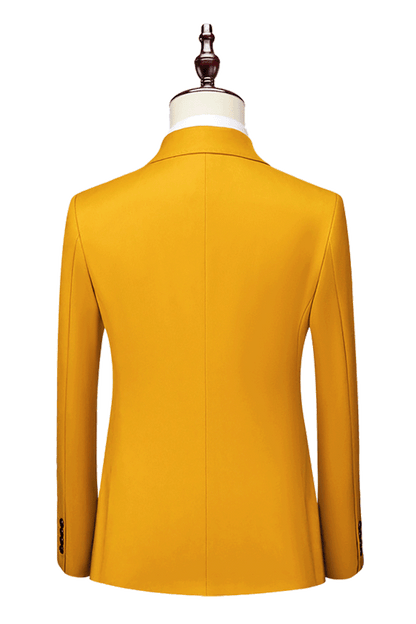 Yellow 2-Button Flexible Waistband Modern Fit Suit