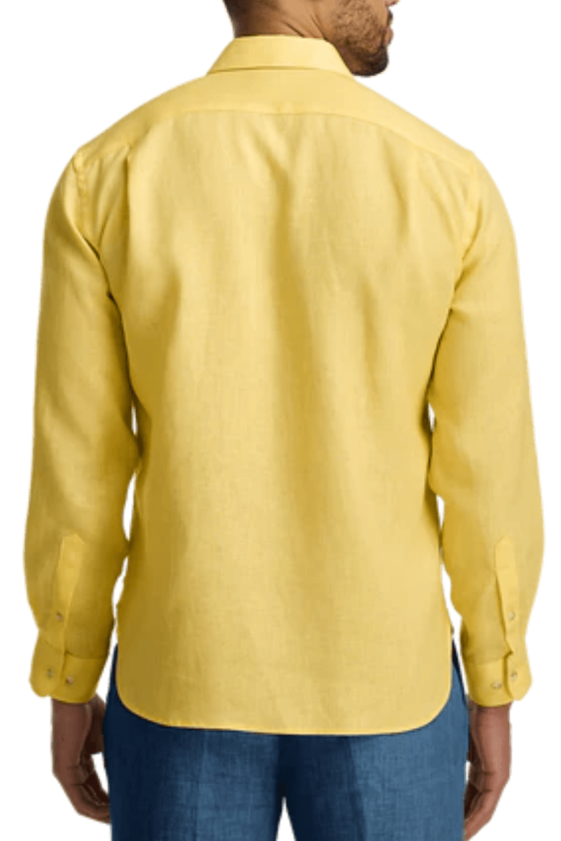 Yellow Linen Classic Solid Shirt