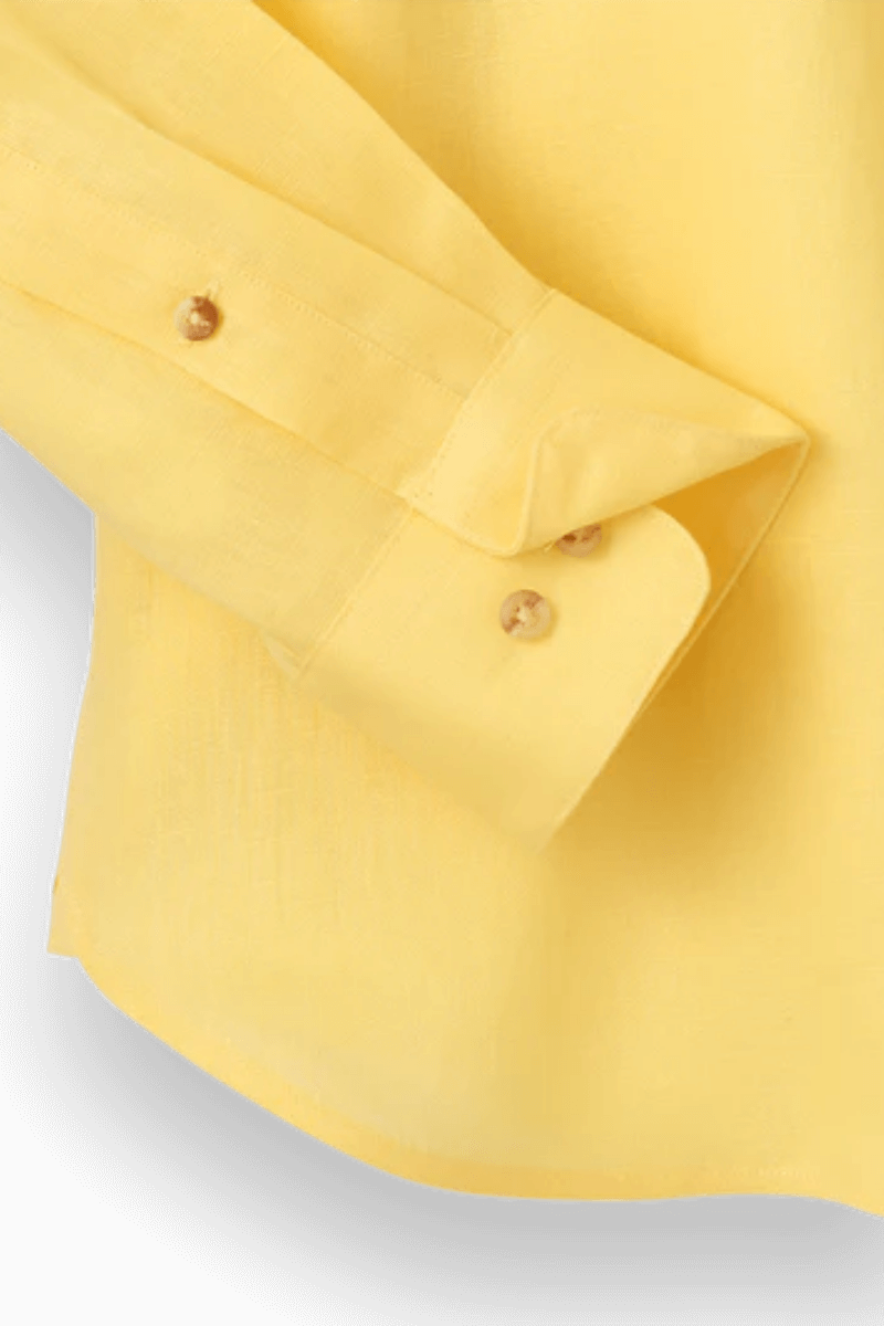 Yellow Linen Classic Solid Shirt