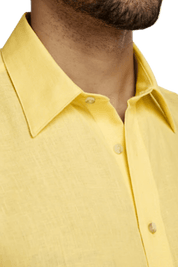 Yellow Linen Classic Solid Shirt