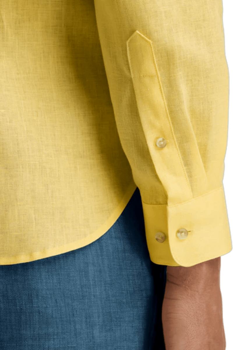 Yellow Linen Classic Solid Shirt