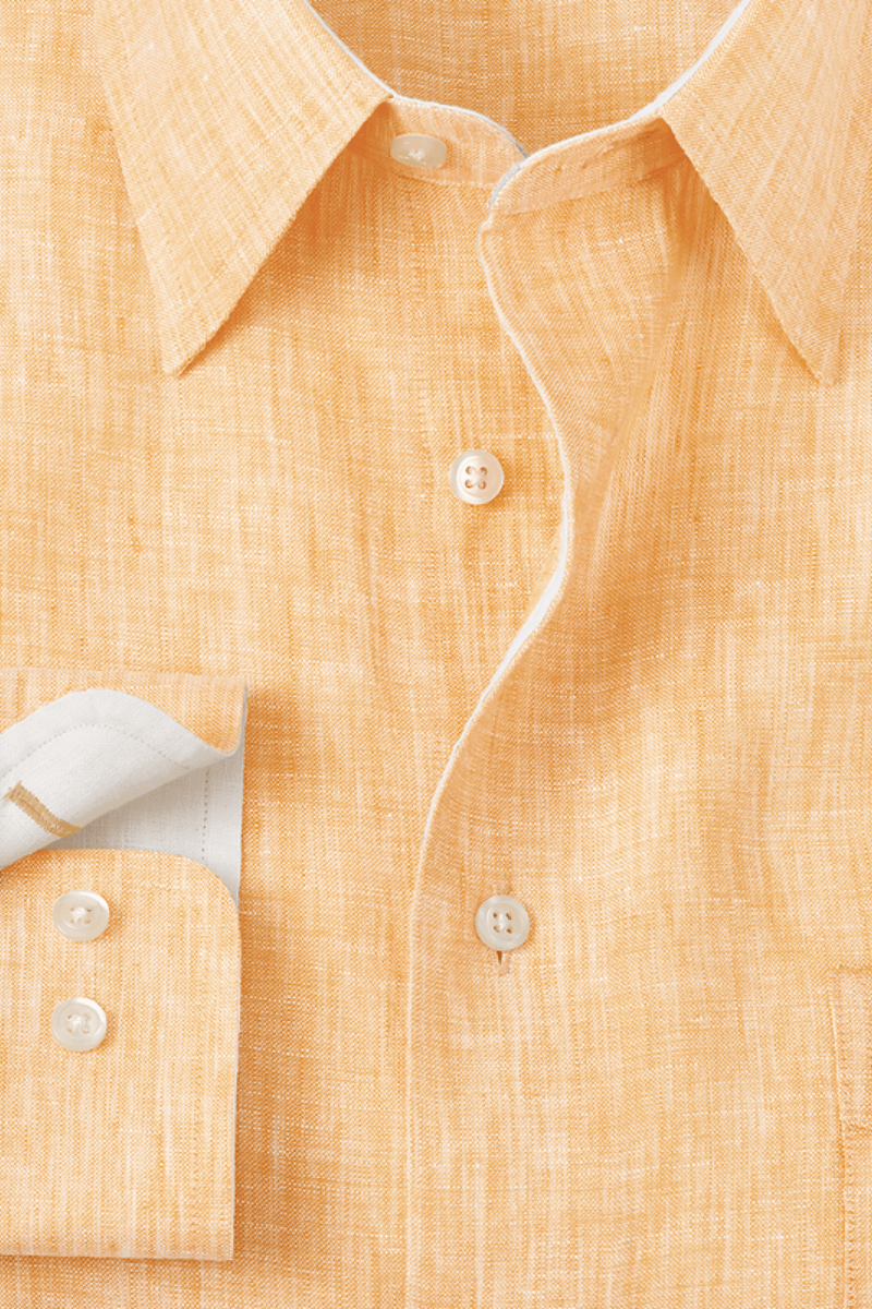 Yellow Non-Iron Linen Dres Shirt