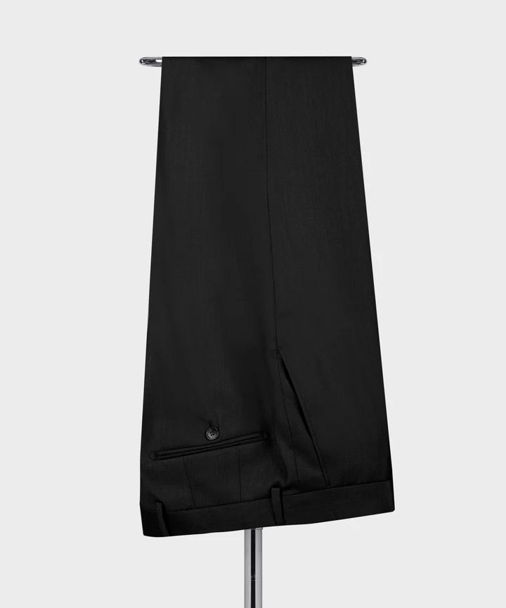 Black 2 Piece Peaked Lapel Double Breasted Suits