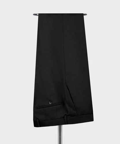 Black 2 Piece Peaked Lapel Double Breasted Suits