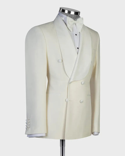 Costume gris 2 pièces à revers pointus et 2 boutons 