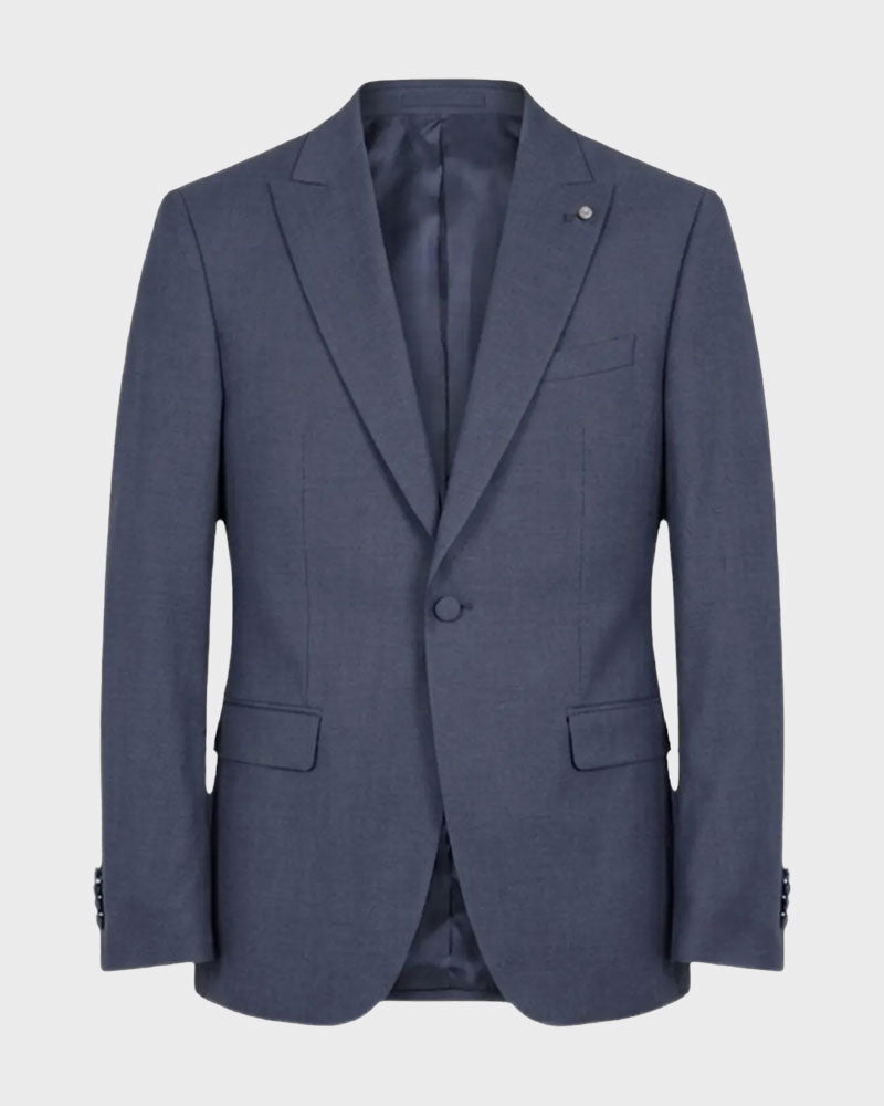 Costume gris 2 pièces à revers pointus et 2 boutons 
