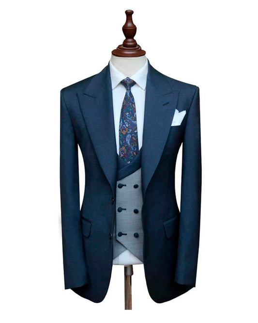 Men's Classic Peak Lapel 3-piece Suit