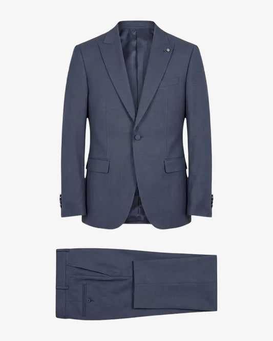 Costume gris 2 pièces à revers pointus et 2 boutons 