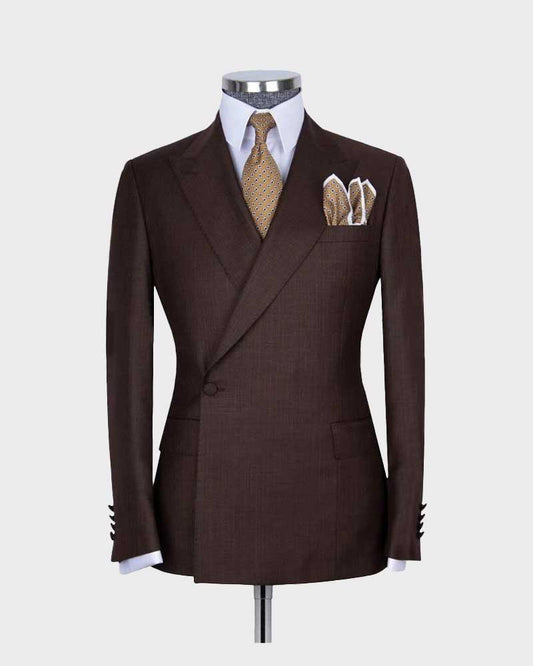 Grauer 2-teiliger Anzug mit spitzem Revers und 2 Knöpfen 