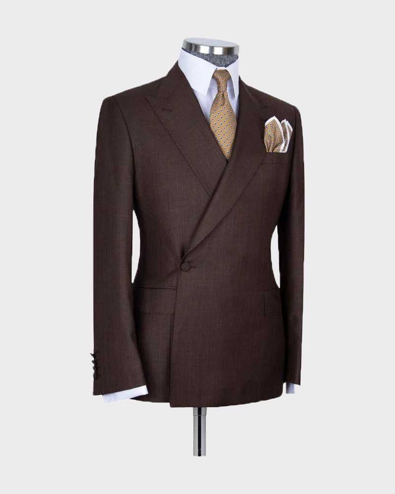 Men's One-button Peak Lapel 2-piece Suit