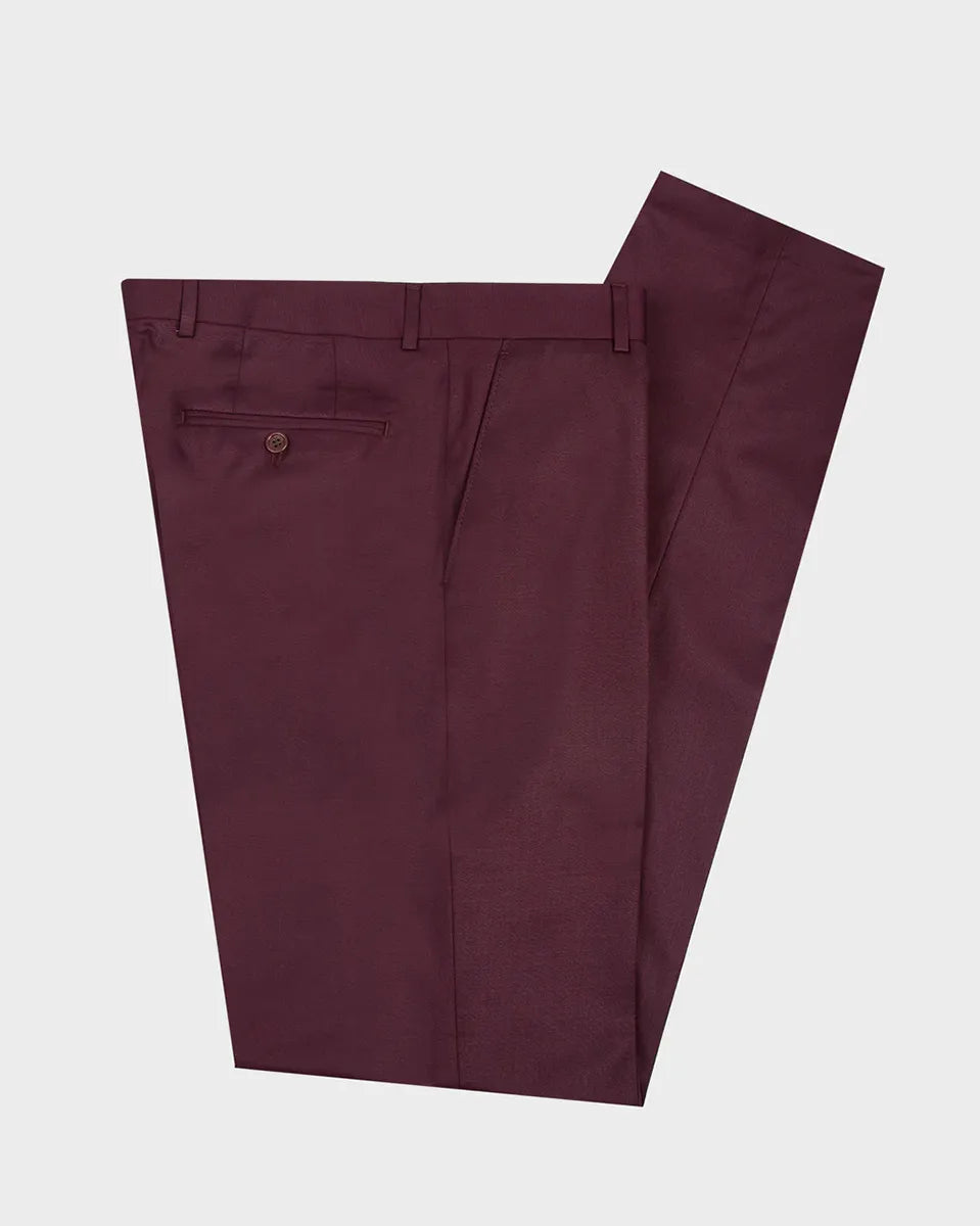 Men's Notch Lapel 2 Piece Suit in Burgundy