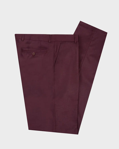 Men's Notch Lapel 2 Piece Suit in Burgundy