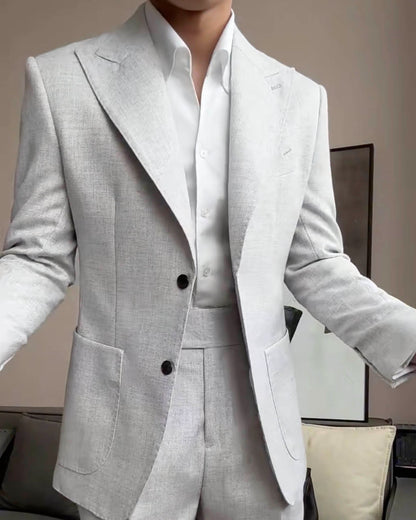 Light Gray Single-breasted 2-piece Suit