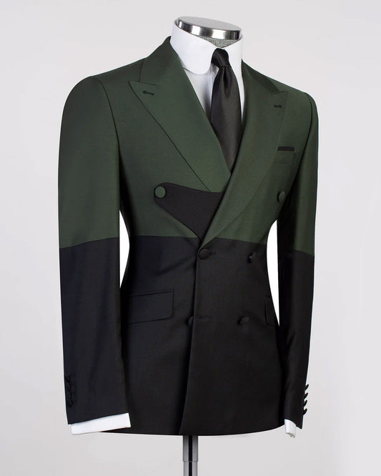 Two-tone Double-breasted 2-piece Suit