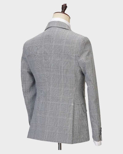 Men's Plaid Double-breasted 2-piece Suit