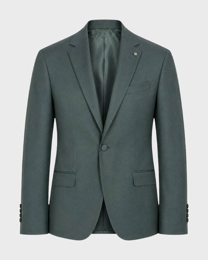 Costume gris 2 pièces à revers pointus et 2 boutons 