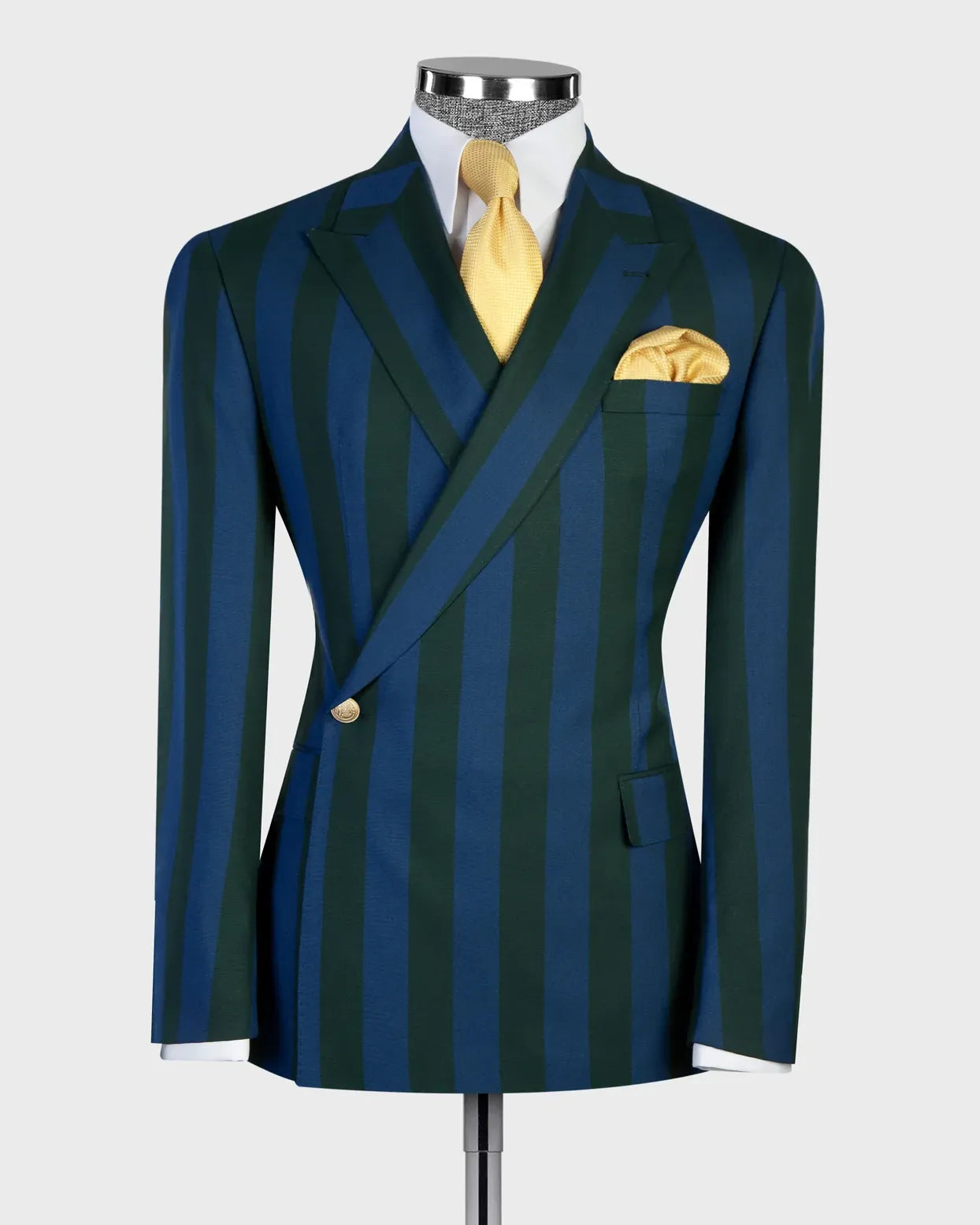 Bold Striped One-button 2-piece Suit