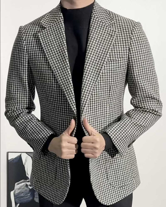 Houndstooth 2-piece Blazer Suit