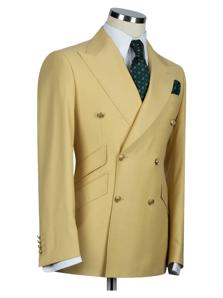 Chic Yellow Peak Lapel 2-piece Suit for Prom