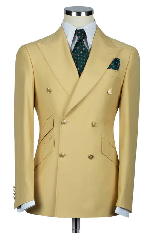 Chic Yellow Peak Lapel 2-piece Suit for Prom