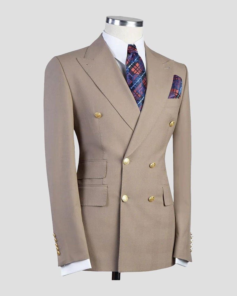 Men's Double-breasted 2 Piece Suit