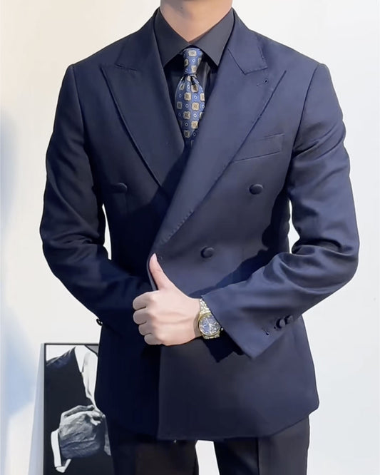 Chic Double-breasted 2-piece Suit