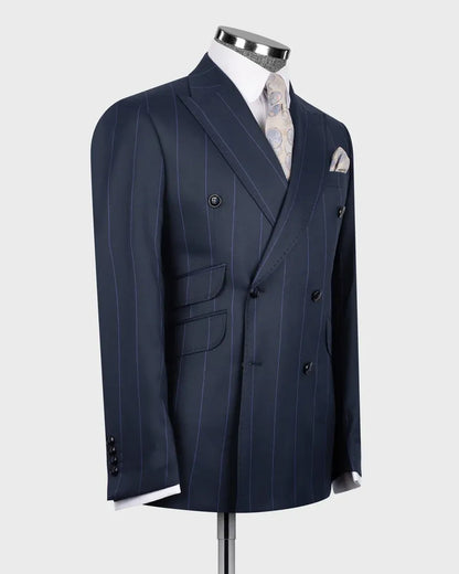 Striped Double-breasted 2-piece Suit