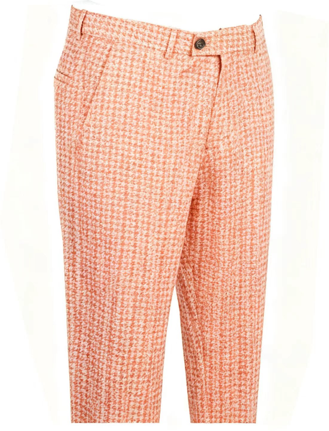 Men's Houndstooth Suit Pants in orange