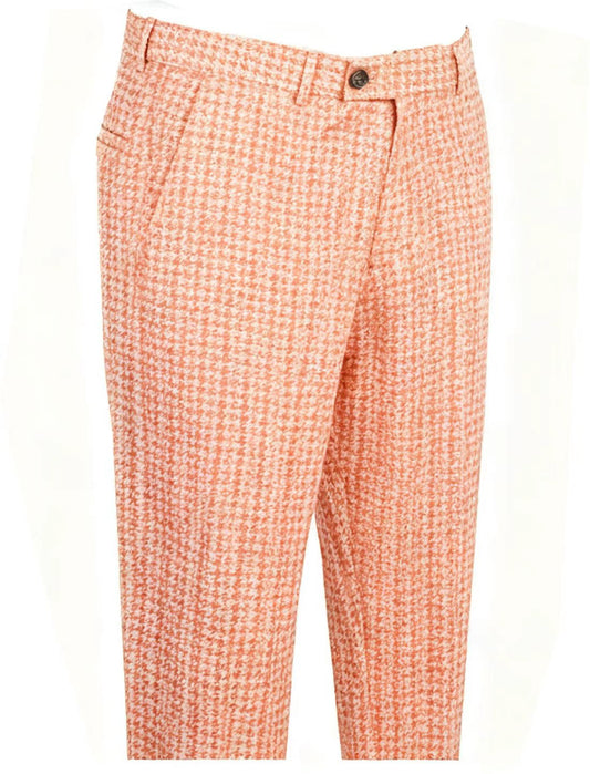 Men's Houndstooth Suit Pants in orange