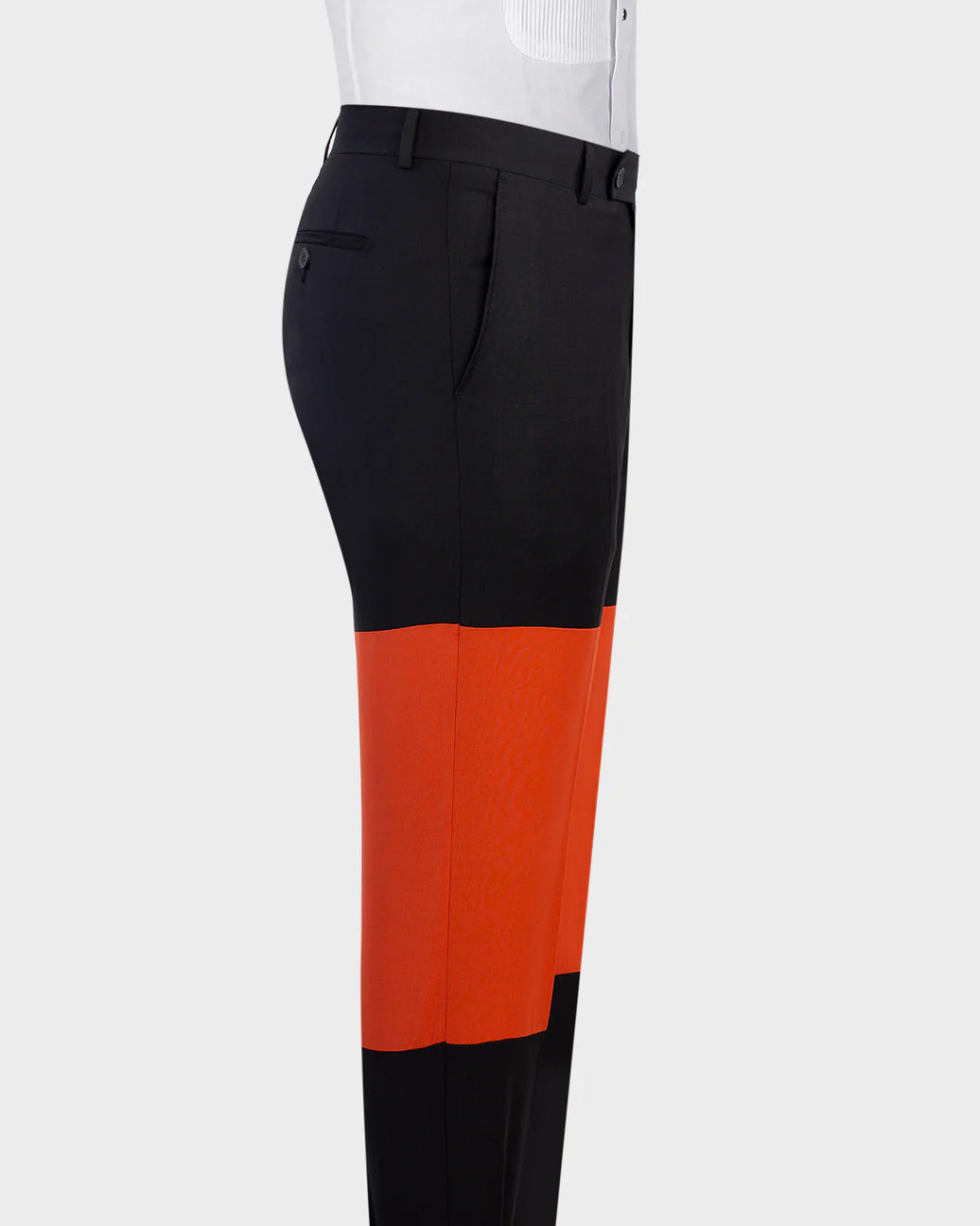 Orange Black Double-breasted 2-piece Suit