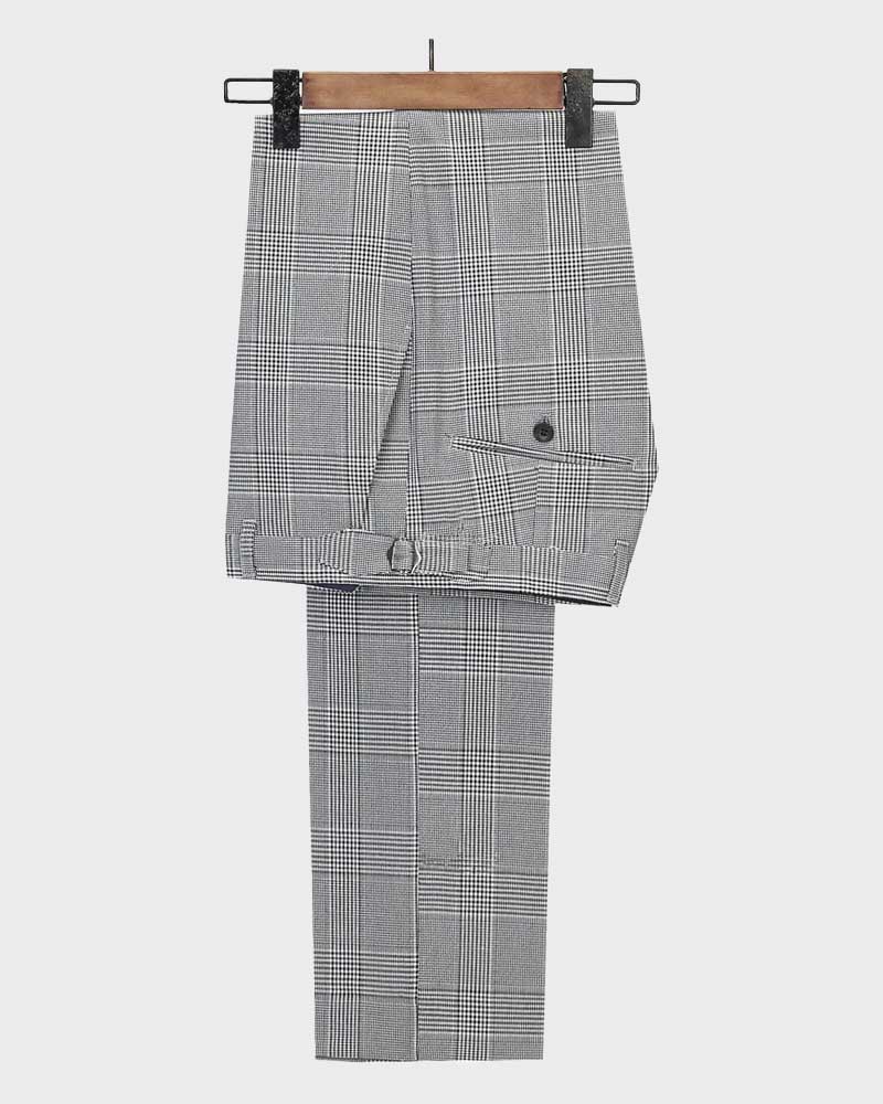 Men's Plaid Double-breasted 2-piece Suit