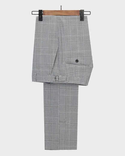 Men's Plaid Double-breasted 2-piece Suit