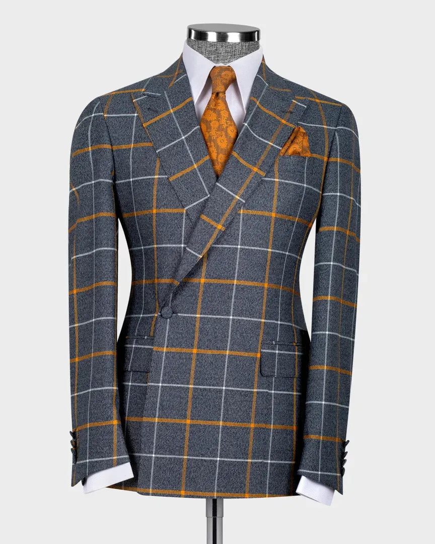 Plaid One-button 2 Piece Suit