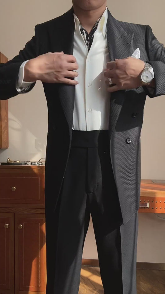 Black Slim Fit 2 Piece Double Breasted Suit