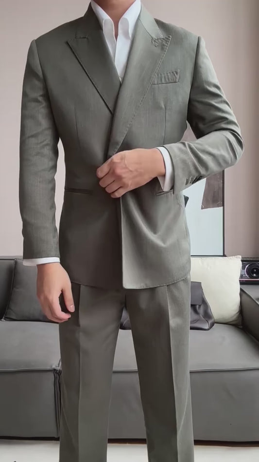 Charcoal Gray Single-breasted 2-piece Suit