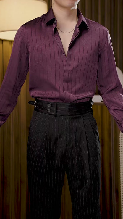 Black Stripe Double-breasted 2-piece Suit